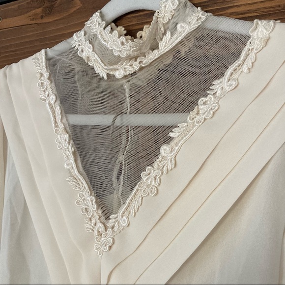 Vintage Ivory Blouse and Skirt - Picture 2 of 6